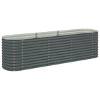 VidaXL Plantenbak verhoogd 320x80x81 cm gegalvaniseerd staal grijs