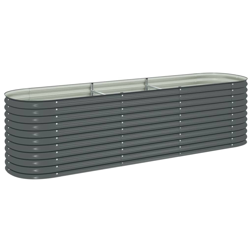 VidaXL Plantenbak verhoogd 320x80x81 cm gegalvaniseerd staal grijs
