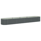 Vidaxl plantenbak verhoogd 400x80x44 cm gegalvaniseerd staal grijs