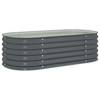 Vidaxl plantenbak verhoogd 160x80x44 cm gegalvaniseerd staal grijs