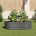 Vidaxl plantenbak verhoogd 160x80x44 cm gegalvaniseerd staal grijs