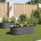 Vidaxl plantenbak verhoogd 160x80x44 cm gegalvaniseerd staal grijs