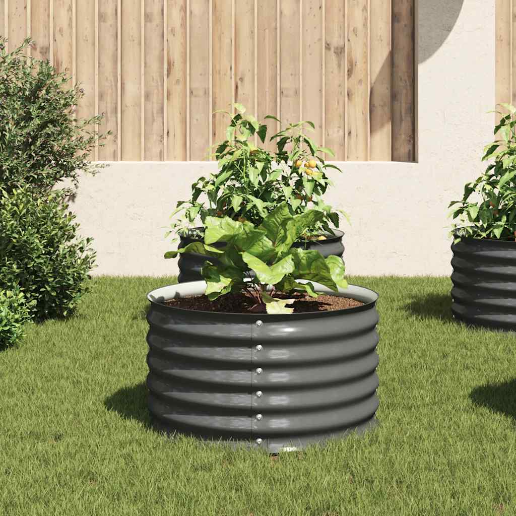 Vidaxl plantenbak verhoogd 80x80x44 cm gegalvaniseerd staal grijs