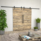 Vidaxl onderdelenset voor schuifdeur 2x183 cm staal zwart