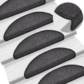 Vidaxl trapmatten 15 st 56x17x3 cm antraciet halfrond