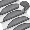 Vidaxl trapmatten 15 st 56x17x3 cm donkergrijs halfrond