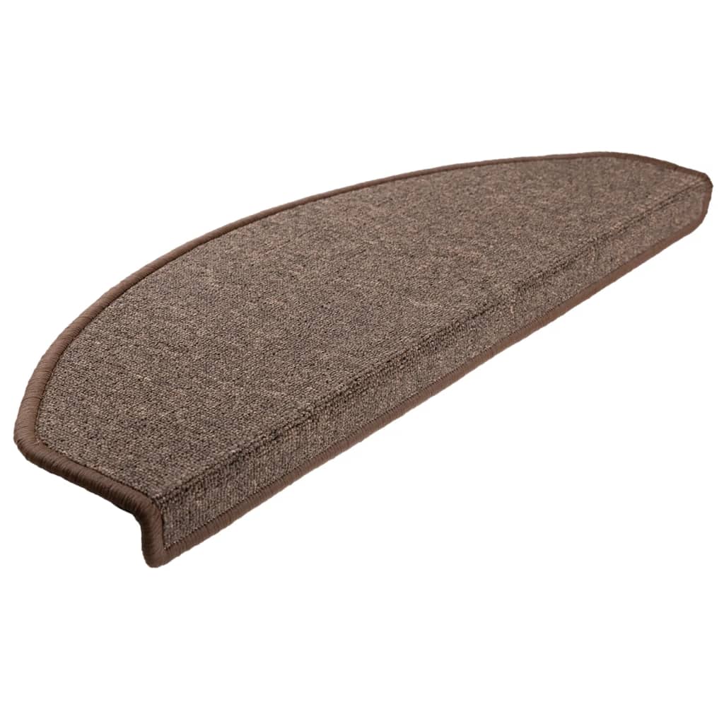 Vidaxl trapmatten 15 st 65x24x4 cm koffiebruin halfrond groot