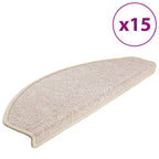 Vidaxl trapmatten 15 st 65x24x4 cm taupe halfrond groot