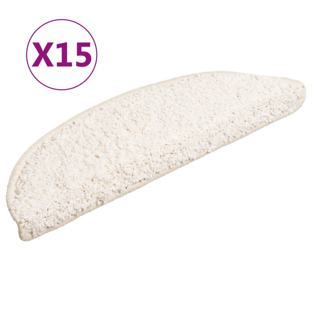 Vidaxl trapmatten 15 st 56x17x3 cm wit halfrond
