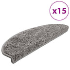 Vidaxl trapmatten 15 st 65x21x4 cm grijs halfrond groot