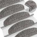Vidaxl trapmatten 15 st 65x21x4 cm grijs halfrond groot