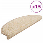 Vidaxl trapmatten 15 st 65x21x4 cm crème halfrond groot