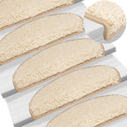 Vidaxl trapmatten 15 st 65x21x4 cm crème halfrond groot