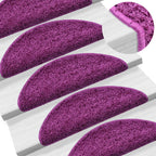 Vidaxl trapmatten 15 st 65x21x4 cm violet halfrond groot