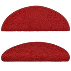 Vidaxl trapmatten 15 st 65x21x4 cm rood halfrond groot