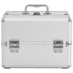 Vidaxl make-up koffer 22x30x21 cm aluminium zilverkleurig
