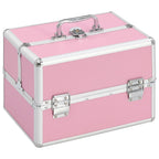 Vidaxl make-up koffer 22x30x21 cm aluminium roze