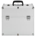 Vidaxl make-up koffer 38x23x34 cm aluminium zilverkleurig