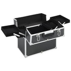 Vidaxl make-up koffer 38x23x34 cm aluminium zwart