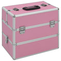 Vidaxl make-up koffer 37x24x35 cm aluminium roze