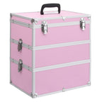 Vidaxl make-up koffer 37x24x40 cm aluminium roze