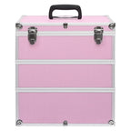 Vidaxl make-up koffer 37x24x40 cm aluminium roze