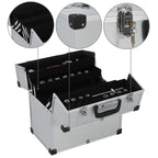 Vidaxl gereedschapskoffer 38x22,5x34 cm aluminium zilverkleurig