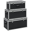 Vidaxl opbergkoffers 3 st aluminium zwart