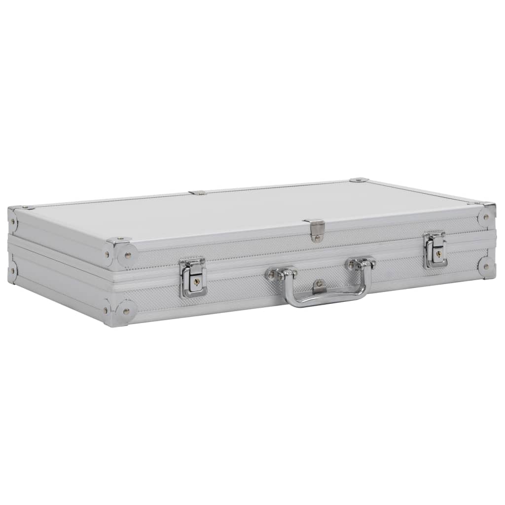 Vidaxl wapenkoffer aluminium abs zilverkleurig