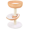 Vidaxl kattenkrabpaal met sisal krabpaal natuurlijk wilgenhout