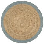 Vidaxl vloerkleed handgemaakt met olijfgroene rand 150 cm jute