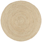Vidaxl vloerkleed handgemaakt met spiraal ontwerp 90 cm jute wit