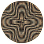 Vidaxl vloerkleed handgemaakt met spiraal ontwerp 120 cm jute zwart