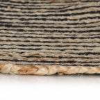 Vidaxl vloerkleed handgemaakt met spiraal ontwerp 120 cm jute zwart
