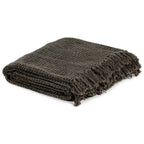 Vidaxl plaid 220x250 cm katoen antraciet en bruin