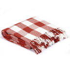 VidaXL Plaid geblokt 125x150 cm katoen steenrood