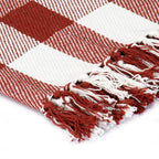 VidaXL Plaid geblokt 125x150 cm katoen steenrood