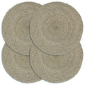 Vidaxl placemats 4 st rond 38 cm jute effen grijs