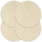 Vidaxl placemats 4 st rond 38 cm katoen natuurlijk