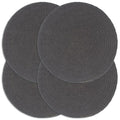 VidaXL Placemats 4 st rond 38 cm katoen effen donkergrijs