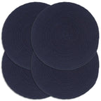 Vidaxl placemats 4 st rond 38 cm katoen effen marineblauw