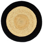 Vidaxl placemats 4 st 38 cm jute en katoen natuurlijk en zwart