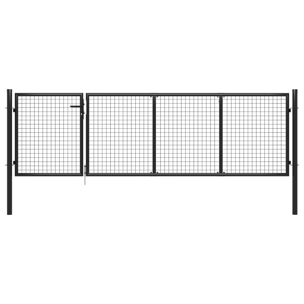 Vidaxl tuinpoort staal 350x75 cm antraciet