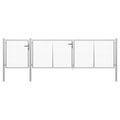 VidaXL Poort 400x75 cm staal zilverkleurig