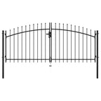 Vidaxl hekpoort dubbele deur met speren bovenkant 300x150 cm