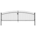 Vidaxl hekpoort dubbele deur met speren bovenkant 400x150 cm