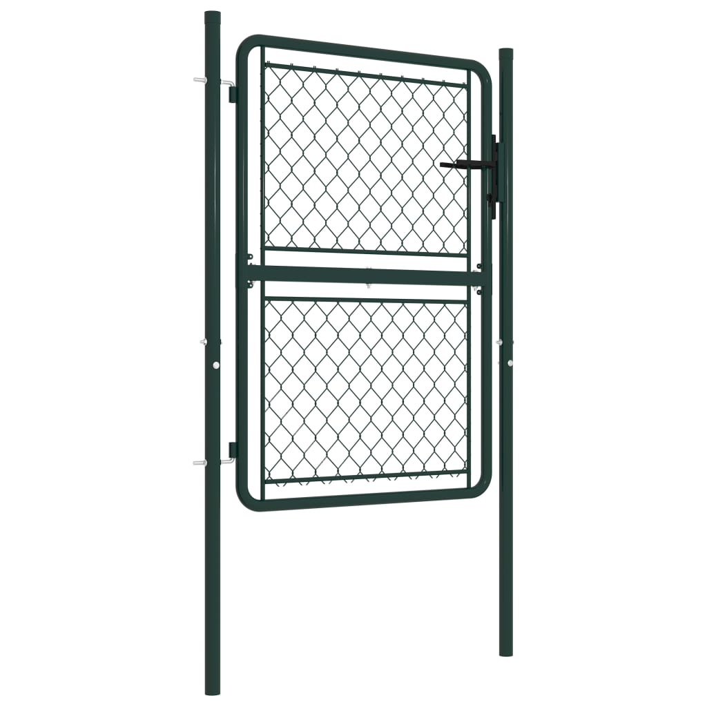 Vidaxl tuinpoort staal 100x125 cm groen