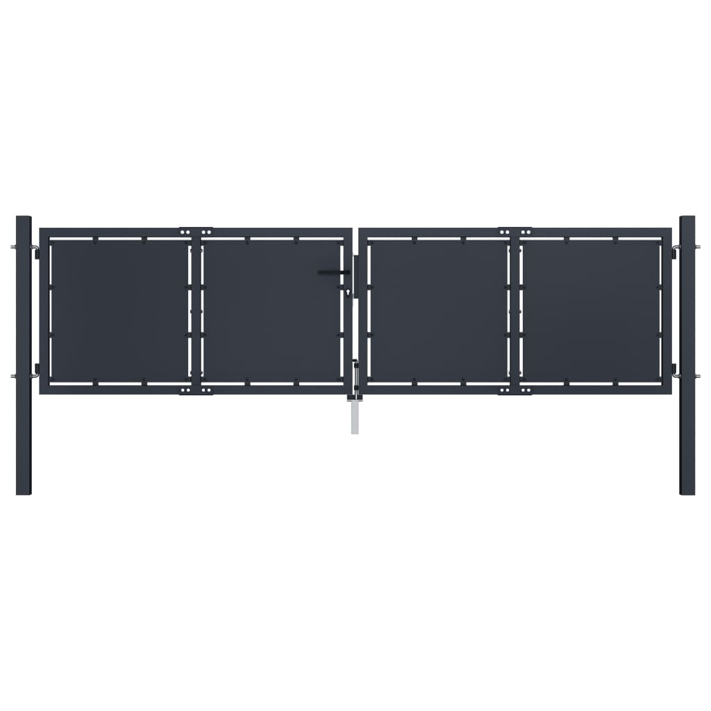 VidaXL Poort 300x75 cm staal antraciet