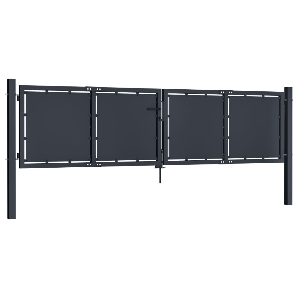 VidaXL Poort 300x75 cm staal antraciet