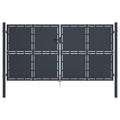 VidaXL Poort 300x125 cm staal antraciet